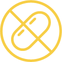 Icon of pill crossed out