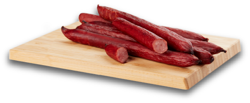 Meat sticks on cutting board