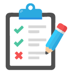 Clipboard icon with checkboxes and pencil